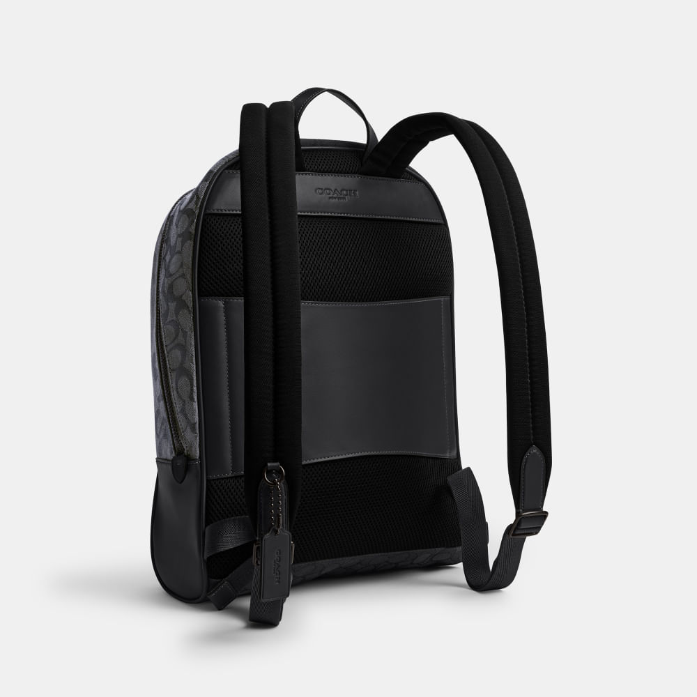 Mochila Theo Signature Jacquard Coach Preto - coach